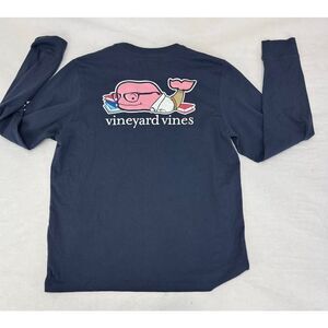 Vineyard Vines Academic Books Whale Long Sleeve Tee T-Shirt - Size XL
